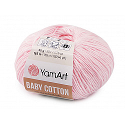 Fir de tricotat Baby Cotton, 50 g - roz deschis