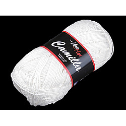 Fir de tricotat Camilla, 50 g - alb