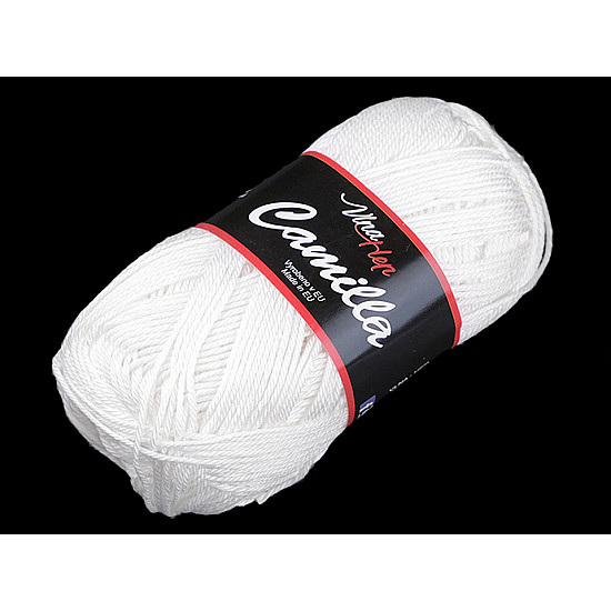 Fir de tricotat Camilla, 50 g - alb