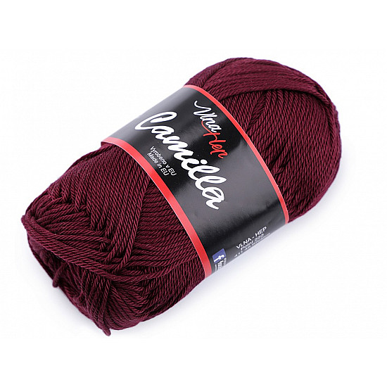 Fir de tricotat Camilla, 50 g - bordo