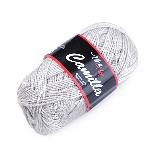 Fir de tricotat Camilla, 50 g - gri foarte deschis