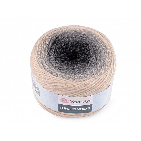 Fir de tricotat Flowers merino, 225 g, bej deschis