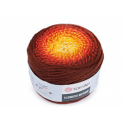 Fir de tricotat Flowers merino, 225 g, maro