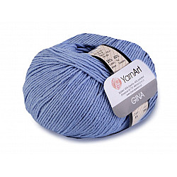 Fir de tricotat Gina / Jeans, 50 g - albastru deschis