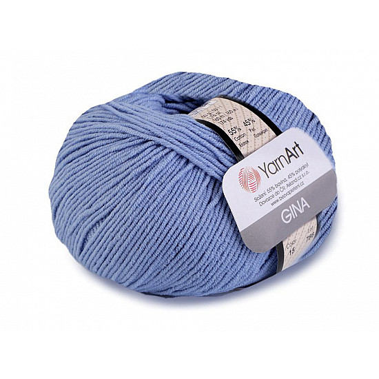 Fir de tricotat Gina / Jeans, 50 g - albastru deschis