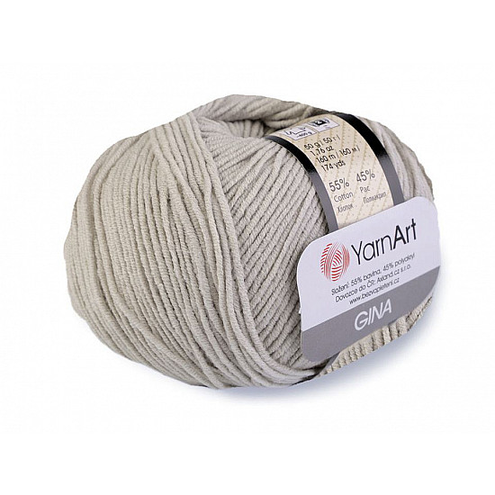 Fir de tricotat Gina / Jeans, 50 g - gri foarte deschis