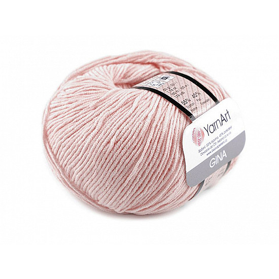 Fir de tricotat Gina / Jeans, 50 g - roz foarte deschis