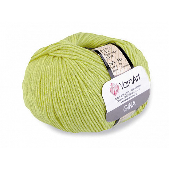 Fir de tricotat Gina / Jeans, 50 g - verde deschis