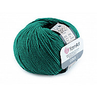 Fir de tricotat Gina / Jeans, 50 g - verde închis