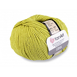 Fir de tricotat Gina / Jeans, 50 g - verde măr