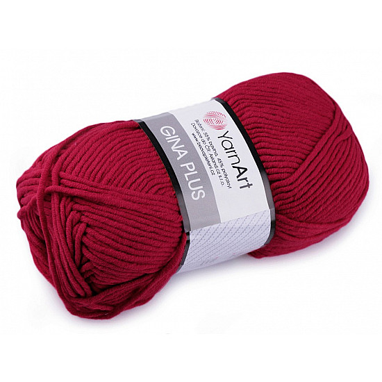 Fir de tricotat Gina Plus, 100 g - bordo