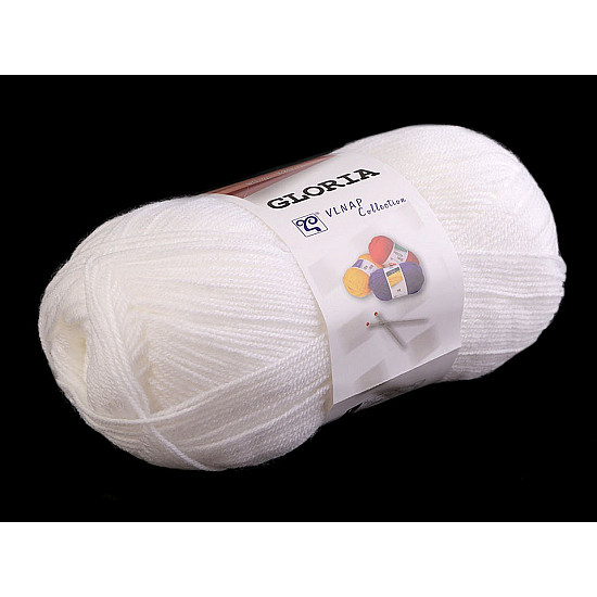 Fir de tricotat Gloria, 50 g - alb