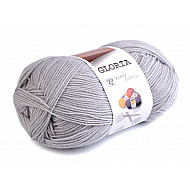 Fir de tricotat Gloria, 50 g - gri foarte deschis