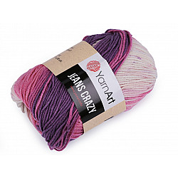 Fir de tricotat Jeans Crazy 50 g, violet