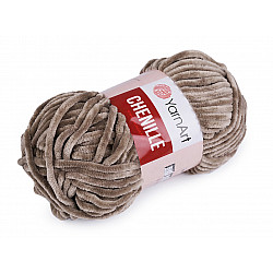 Fir de tricotat plușat Chenille, 100 g, bej