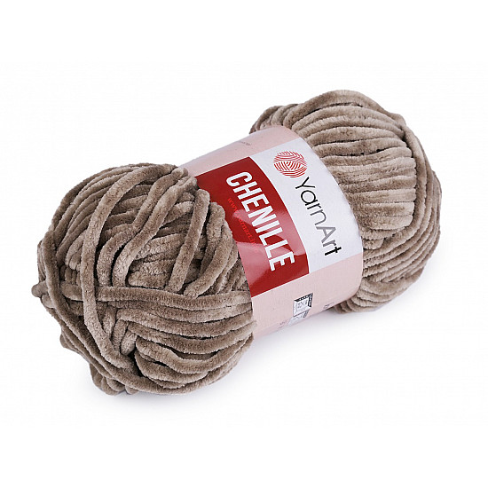 Fir de tricotat plușat Chenille, 100 g, bej