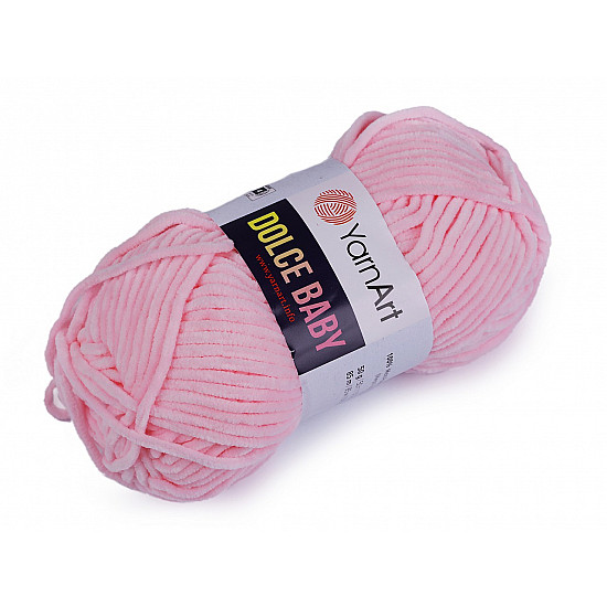 Fir de tricotat plușat Dolce Baby 50 g, roz deschis