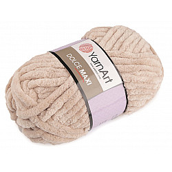 Fir de tricotat plușat Dolce Maxi, 200 g, bej deschis