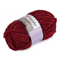 Fir de tricotat plușat Dolce Maxi, 200 g, bordo