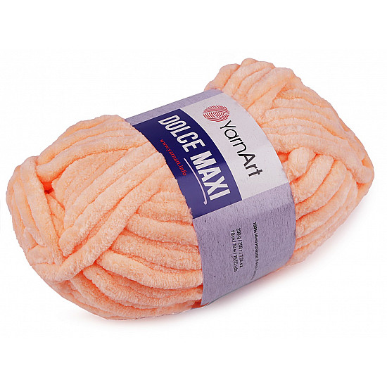 Fir de tricotat plușat Dolce Maxi, 200 g, piersică