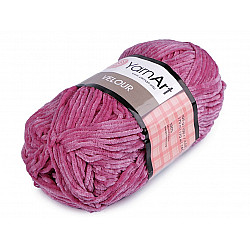 Fir de tricotat plușat Velour, 100 g, fuchsia închis