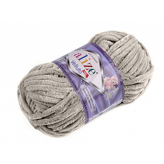 Fir tricotat Alize Velluto 100 g, taupe