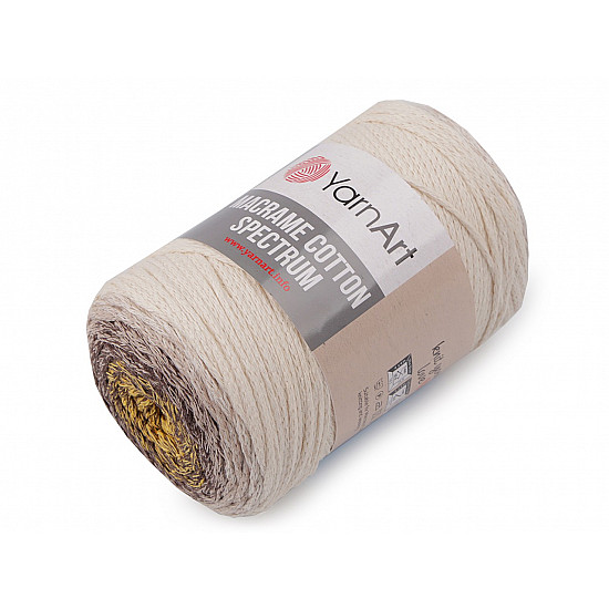 Fire de tricotat Macrame Cotton Spectrum 250 g, ecru deschis