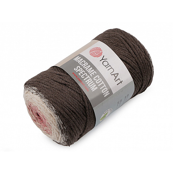 Fire de tricotat Macrame Cotton Spectrum 250 g, maro închis