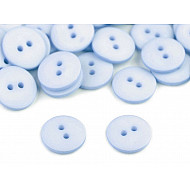 Nasturi plastic, 2 găuri, mărimea Ø15 mm, bleu gheață, 10 buc.