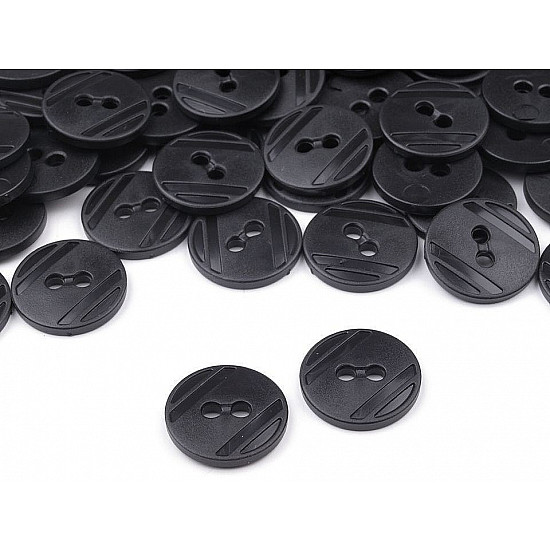 Nasturi plastic, 2 găuri, mărimea Ø15 mm, negru, 50 buc.