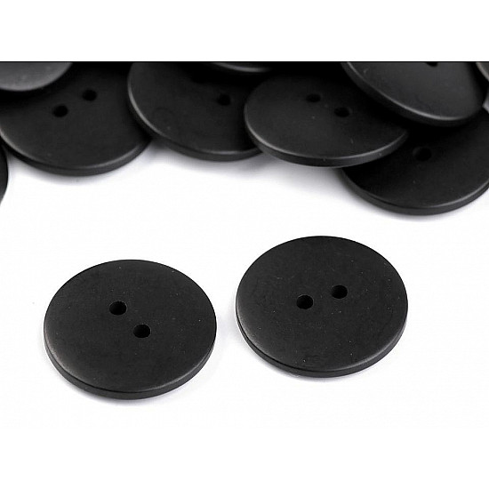 Nasturi plastic, 2 găuri, mărimea Ø23 mm, negru, 10 buc.