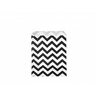 Pungi hârtie mici, 10x14 cm (pachet 100 Buc.) - alb-negru - chevron