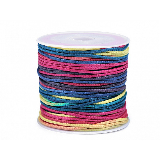 Șnur bumbac multicolor, Ø1 mm (rola 20 m) - multicolor