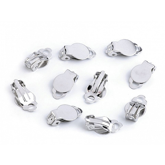 Bază cercei cu clips, 10x18 mm, platinum , 10 buc.