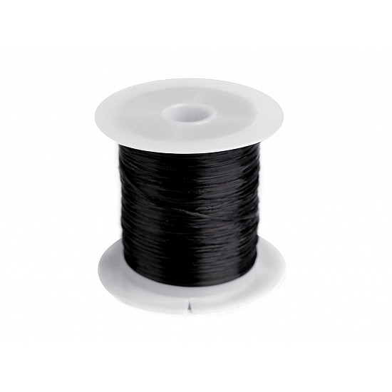 Fir elastic plat, 1 mm, negru