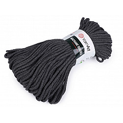 Fir de tricotat Macrame Braided 250 g - gri închis