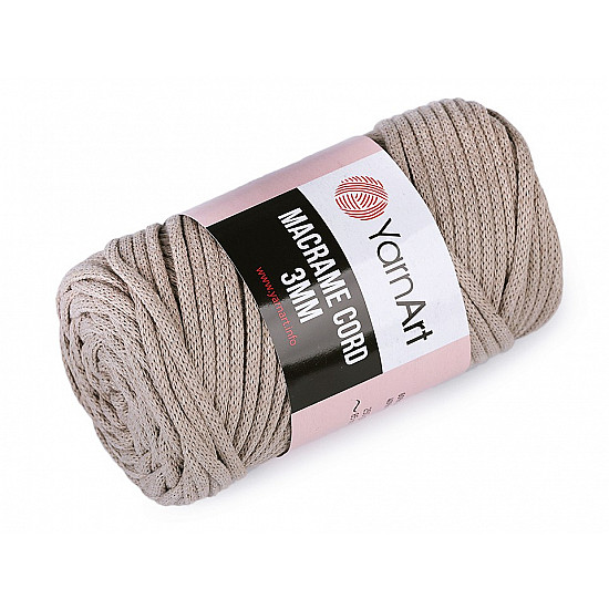 Fir de tricotat / croșetat Macrame Cord, 250 g - bej