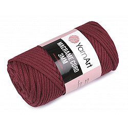 Fir de tricotat / croșetat Macrame Cord, 250 g - bordo