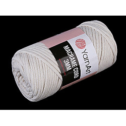 Fir de tricotat / croșetat Macrame Cord, 250 g - ecru deschis