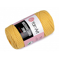 Fir de tricotat / croșetat Macrame Cord, 250 g - galben muștar