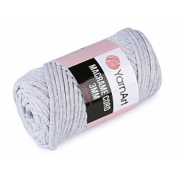 Fir de tricotat / croșetat Macrame Cord, 250 g - gri foarte deschis