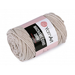 Fir de tricotat / croșetat Macrame Cord, 250 g - natur