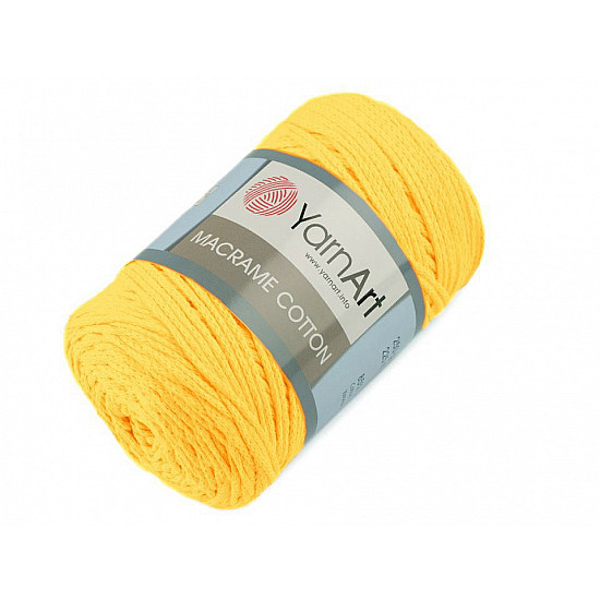 Fir de tricotat / croșetat Macrame Cotton, 250 g - galben untos