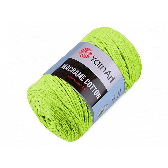 Fir de tricotat / croșetat Macrame Cotton, 250 g - verde neon