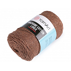 Fir de tricotat / croșetat Macrame Cotton cu lurex, 250 g - maro deschis