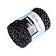 Fir de tricotat / croșetat Macrame Cotton cu lurex, 250 g - negru - argintiu