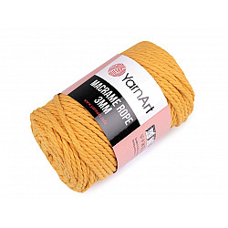 Fir de tricotat / croșetat Macrame Rope, 3 mm, 250 g - galben muștar