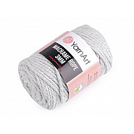 Fir de tricotat / croșetat Macrame Rope, 3 mm, 250 g - gri foarte deschis