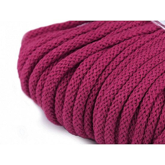 Șnur gros bumbac, Ø5 mm (pachet 10 m) - fuchsia