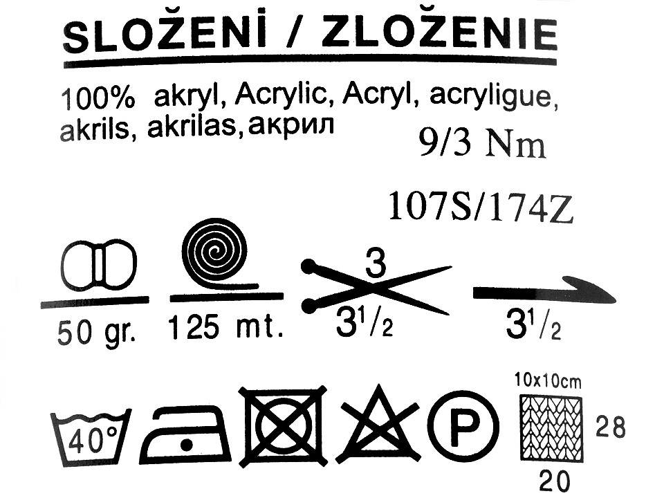 Fir de tricotat Klasik, 50 g - alb